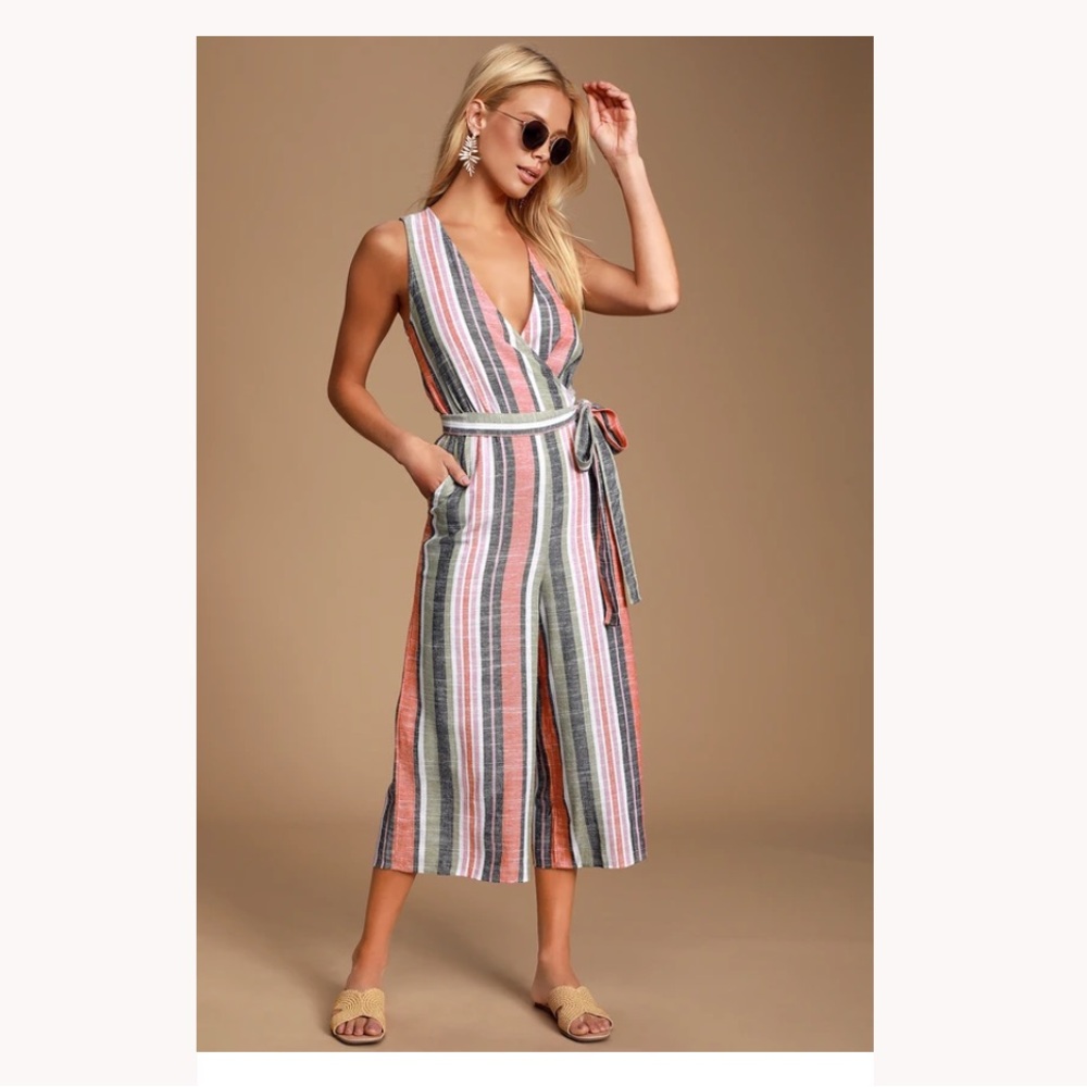 Lulu's Striped Culotte Jumper - Size S